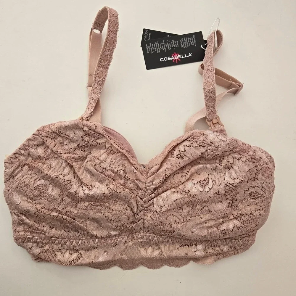Cosabella Never Say Never Nursing Mommie‎ Bralette Women Size XL Mandorla New